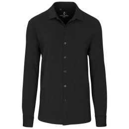 Mens Long Sleeve Alex Varga Cronus Knitted Shirt - BLACK - XL