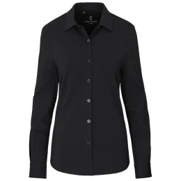 Ladies Long Sleeve Alex Varga Cronus Knitted Shirt - BLACK - 2XL