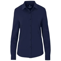 Ladies Long Sleeve Alex Varga Cronus Knitted Shirt - NAVY - L