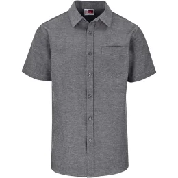 Mens Short Sleeve Oxford Shirt - DARK GREY - 5XL