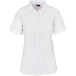 Ladies Short Sleeve Oxford Shirt - WHITE - M