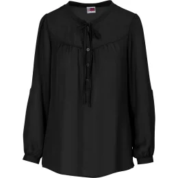 Ladies Long Sleeve Candice Blouse - BLACK - 4XL