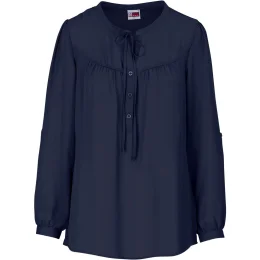 Ladies Long Sleeve Candice Blouse - NAVY - M