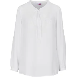 Ladies Long Sleeve Candice Blouse - WHITE - XL