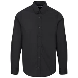 Mens Long Sleeve Sheffield Stretch Shirt - BLACK - 2XL