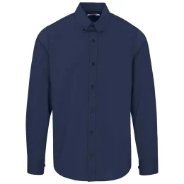 Mens Long Sleeve Sheffield Stretch Shirt - NAVY - L