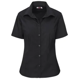 Ladies Short Sleeve Sheffield Stretch Shirt - BLACK - M
