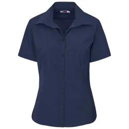 Ladies Short Sleeve Sheffield Stretch Shirt - NAVY - L