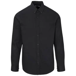 Mens Long Sleeve Brushed Cotton Twill Moderna Shirt - BLACK - 2XL