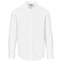 Mens Long Sleeve Brushed Cotton Twill Moderna Shirt - WHITE - S