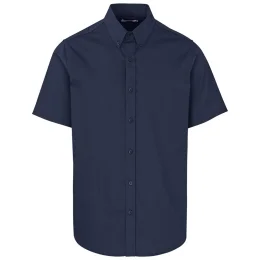 Mens Short Sleeve Brushed Cotton Twill Moderna Shirt - NAVY - 3XL