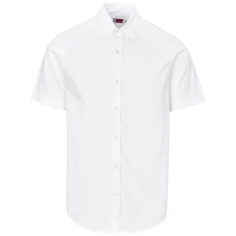 Mens Short Sleeve Brushed Cotton Twill Moderna Shirt - WHITE - 3XL
