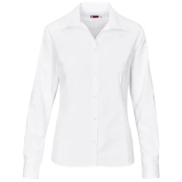 Ladies Long Sleeve Brushed Cotton Twill Moderna Shirt - WHITE - 3XL