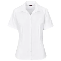 Ladies Short Sleeve Brushed Cotton Twill Moderna Shirt - WHITE - 2XL