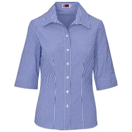 Ladies 3/4 Sleeve Ashford Shirt - BLUE - M
