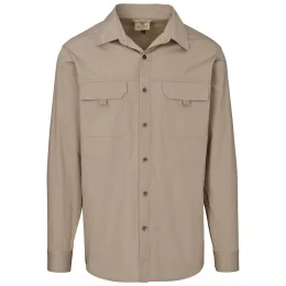 Mens Long Sleeve Mawenzi Twill Shirt - KHAKI - 3XL