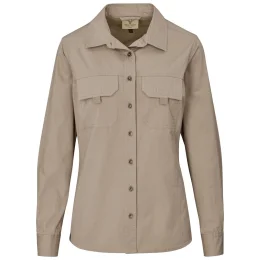 Ladies Long Sleeve Mawenzi Twill Shirt - KHAKI - S