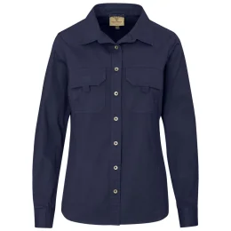 Ladies Long Sleeve Mawenzi Twill Shirt - NAVY - XL