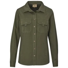 Ladies Long Sleeve Mawenzi Twill Shirt - OLIVE - 4XL