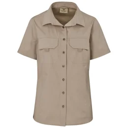 Ladies Short Sleeve Mawenzi Twill Shirt - KHAKI - S
