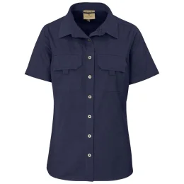 Ladies Short Sleeve Mawenzi Twill Shirt - NAVY - L