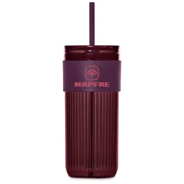 Serendipio Mayfair Plastic Tumbler & Straw – 650ml - MAROON