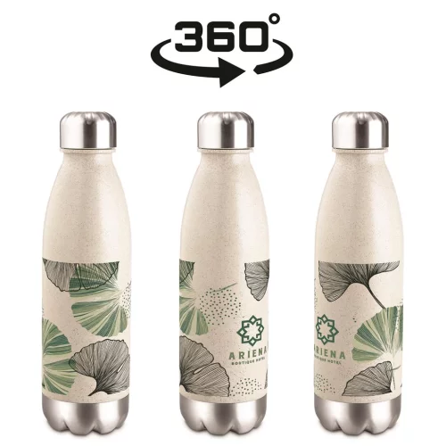 Okiyo Kimi Wheat Straw Water Bottle - 680ml
