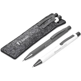 Omaha Ball Pen & Pencil Set - SOLID WHITE