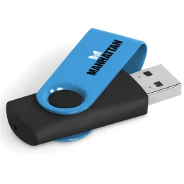 Axis Gyro Black Flash Drive - CYAN - 32GB