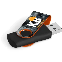 Axis Gyro Black Flash Drive - ORANGE - 32GB