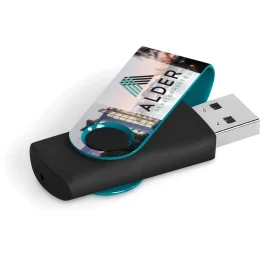 Axis Gyro Black Flash Drive - TURQUOISE - 32GB