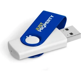 Axis Gyro White Flash Drive - BLUE - 32GB