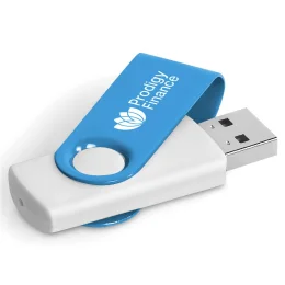 Axis Gyro White Flash Drive - CYAN - 32GB