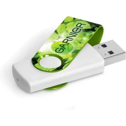 Axis Gyro White Flash Drive - LIME - 32GB