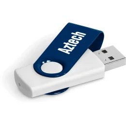 Axis Gyro White Flash Drive - NAVY - 32GB