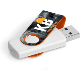 Axis Gyro White Flash Drive - ORANGE - 32GB