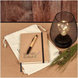 Okiyo Noto Cork & Bamboo Notebook & Pen Set - NATURAL