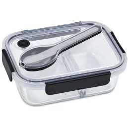 Serendipio Mealmate Lunch Box & Cutlery Set - BLACK