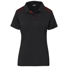 Ladies Aerogrid Golf Shirt - BLACK RED - S