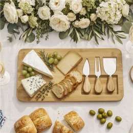 Okiyo Chizu Bamboo Cheese Board Set - NATURAL