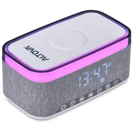 Serendipio Cumberland 10W Bluetooth Speaker Wireless Charger & Clock - SOLID WHITE