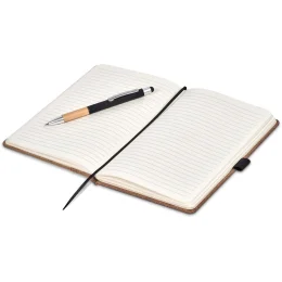 Okiyo Eri Bamboo & Cork Notebook & Pen Set - NATURAL