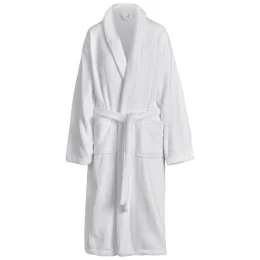 Serendipio Langham Ladies Coral Fleece Bathrobe - SOLID WHITE
