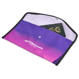 Pre-Printed Sample Hoppla Flitz Polyester Travel Wallet - BLACK