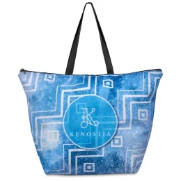 Pre-Printed Sample Hoppla Skyline Recycled PET Stitch-Bond Shopper With Zip - BLACK