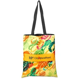 Pre-Printed Sample Hoppla Mall Shopper With Front Panel - BLACK