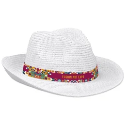 Pre-Printed Sample Bruno Fedora Hat - WHITE