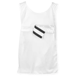 Pre-Production Sample Hoppla Jackal Polyester Caddy Bib with PVC Name Sleeve - SOLID WHITE