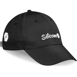 Pre-Branded Performance Cap Showcasing Silicone Branding - BLACK