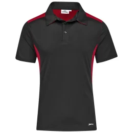 Mens Glendower Golf Shirt - BLACK RED - 4XL